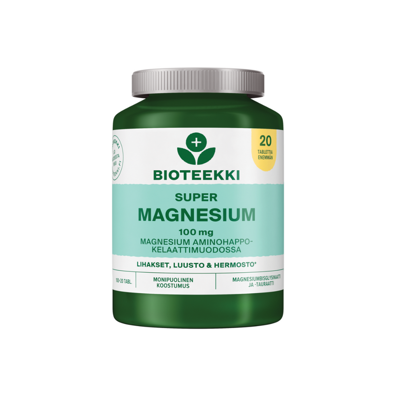 Super Magnesium, 100+20 tabl.-Magnesium-Bioteekki-Aminopörssi