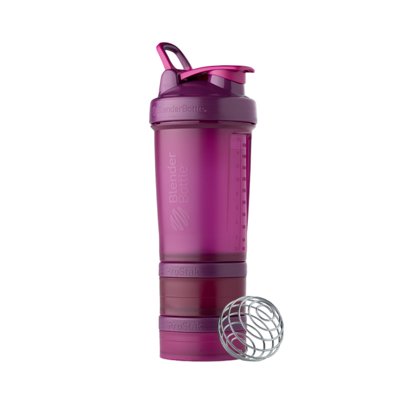 ProStak® shakeri+säilytysrasia 650 ml, Plum-Shakeri-BlenderBottle-Aminopörssi