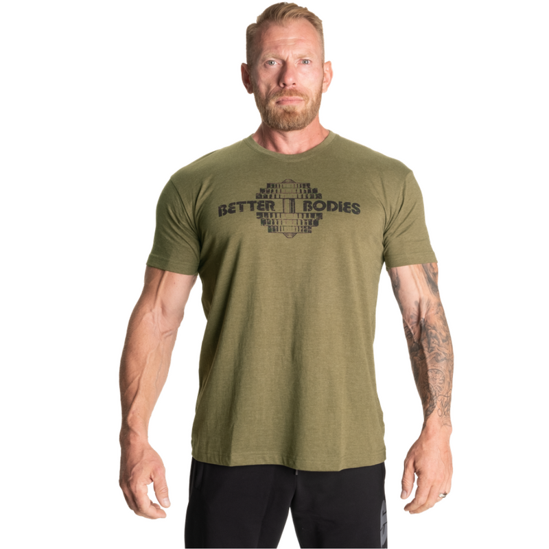 Recruit Tee, Army Green Melange-Miesten T-paita-Better Bodies-S-Aminopörssi