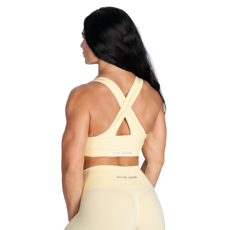 Better Bodies Scrunch Sports Bra Washed Yellow-Naisten urheiluliivit-Better Bodies-XS-Aminopörssi