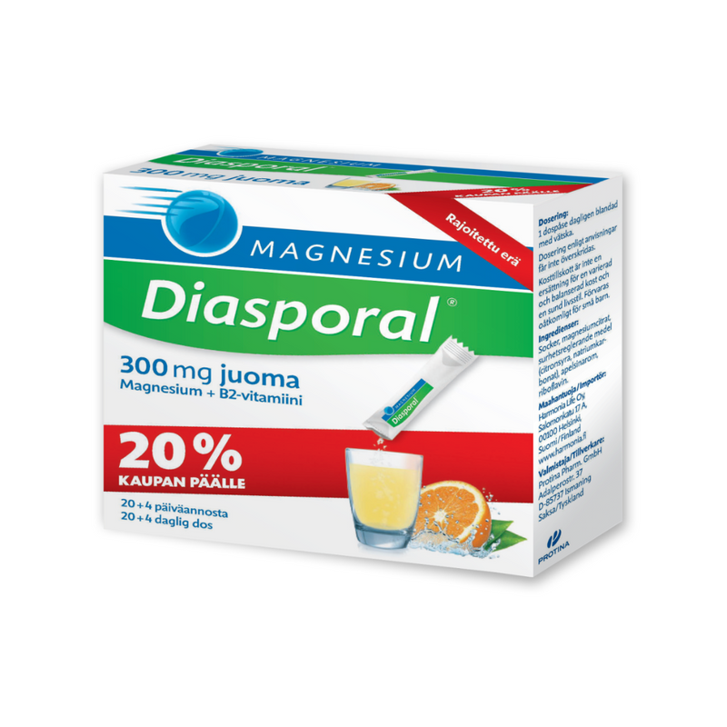 Diasporal Magnesium Juomajauhe, 24 ps.-Magnesium-Diasporal-Aminopörssi