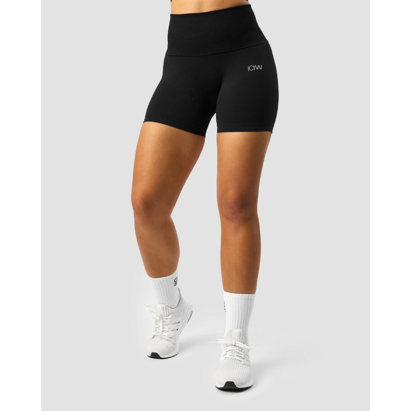 Define Seamless Pocket Shorts Wmn Black-Naisten shortsit-ICANIWILL-XS-Aminopörssi