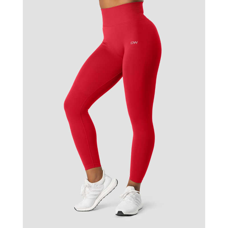 Define Seamless Scrunch Tights Red-Naisten trikoot ja leggingsit-ICANIWILL-XS-Aminopörssi