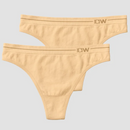 Everyday Seamless Thong 2-pack, Beige-Naisten alusasut-ICANIWILL-XS-Aminopörssi