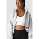 Everyday Cropped Hoodie Wmn Light Grey Melange-Naisten pitkähihaiset ja hupparit-ICANIWILL-XS-Aminopörssi