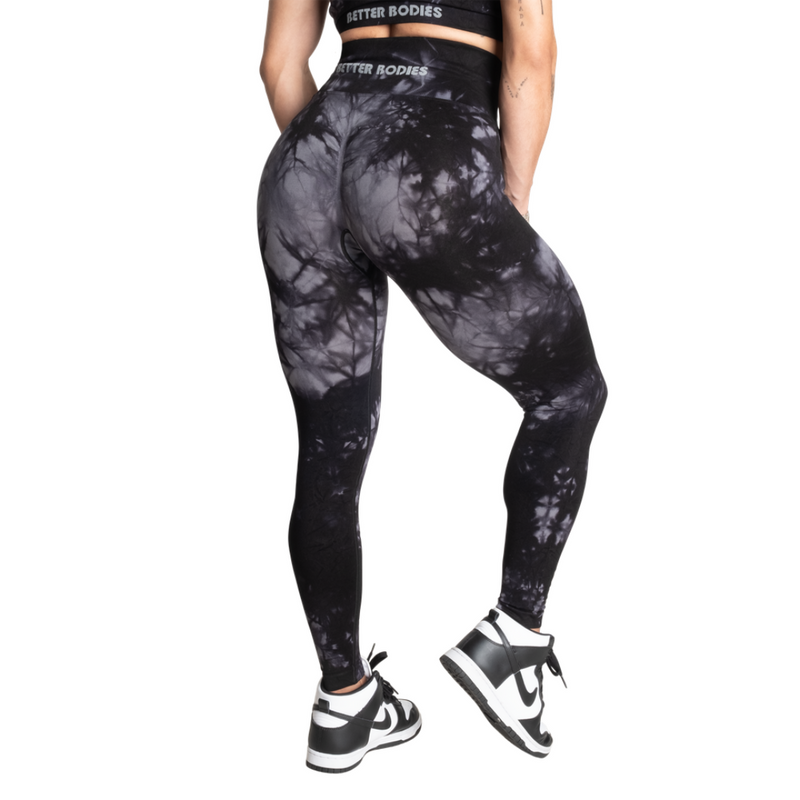 Entice Scrunch Leggings, Black Tie Dye-Naisten trikoot ja leggingsit-Better Bodies-S-Aminopörssi