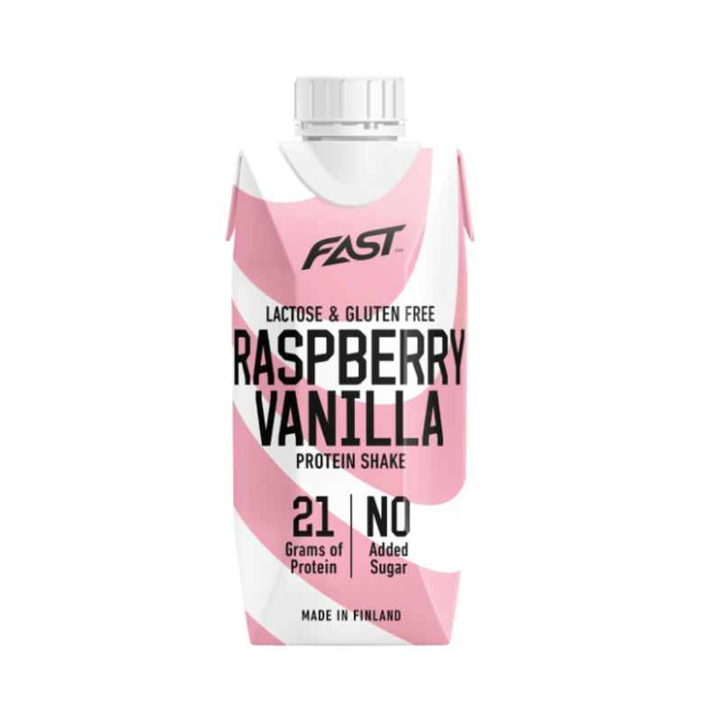 Protein Shake, 250 ml-Proteiinijuoma-FAST-Raspberry-Vanilla-Aminopörssi