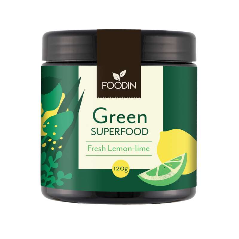 Green Superfood, 120g-Vihertuote-Foodin-Fresh Lemon-Lime-Aminopörssi