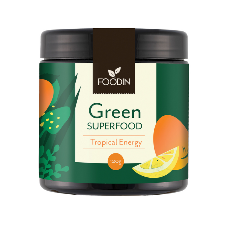 Green Superfood, 120g-Vihertuote-Foodin-Tropical Energy-Aminopörssi