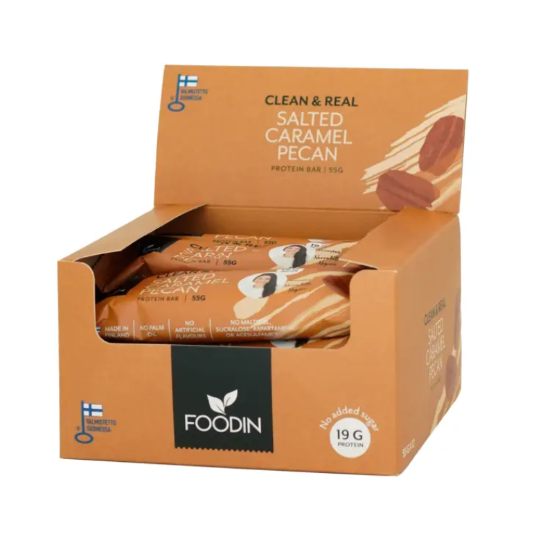 Foodin Clean & Real Proteiinipatukka laatikko 12-pack-Proteiinipatukka-Foodin-Double Chocolate Cashew-Aminopörssi