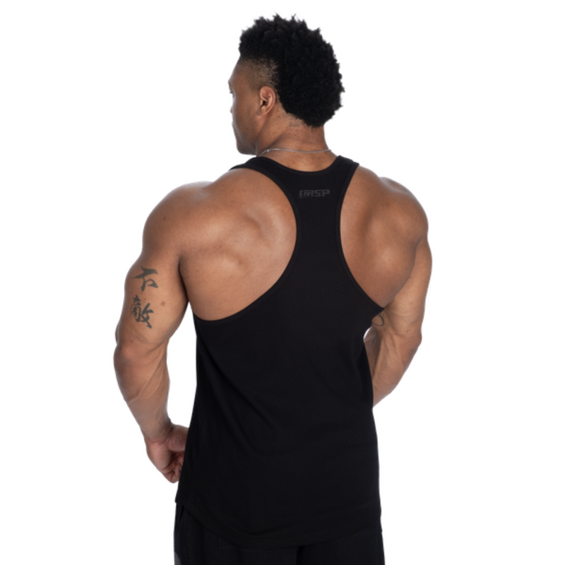 GASP Rib Essential T-back Black-Miesten hihattomat paidat-GASP-S-Aminopörssi