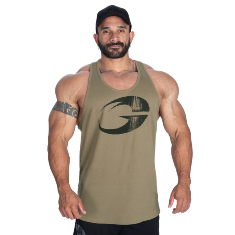 GASP Rib Essential T-back Washed Green-Miesten hihattomat paidat-GASP-S-Aminopörssi