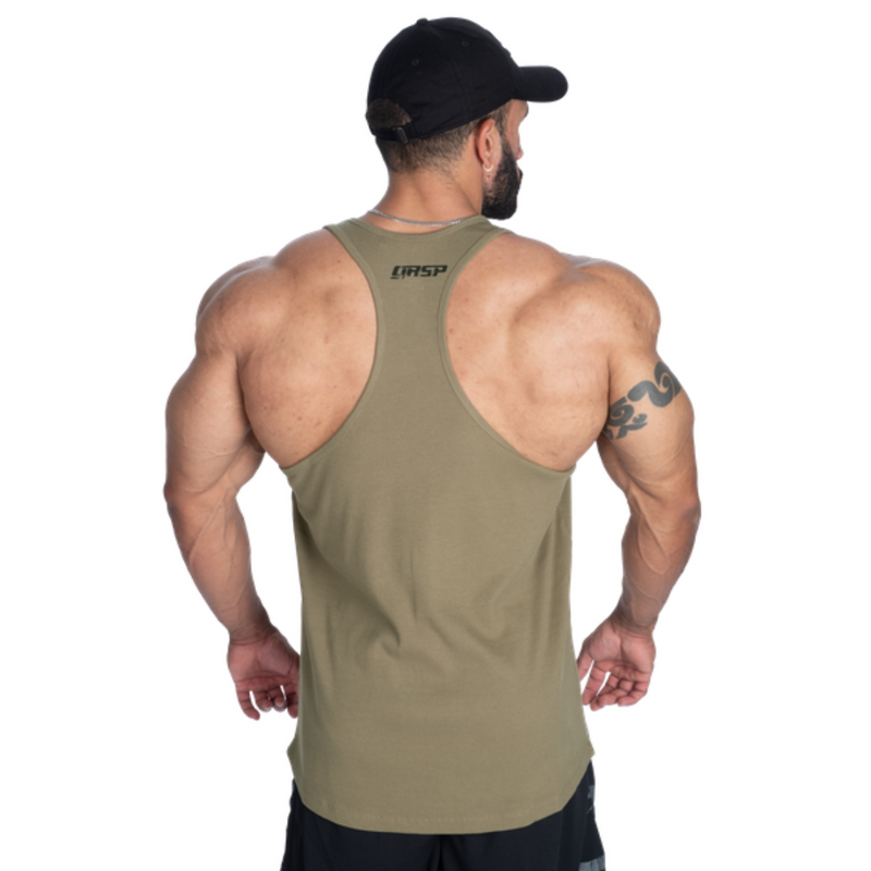 GASP Rib Essential T-back Washed Green-Miesten hihattomat paidat-GASP-S-Aminopörssi