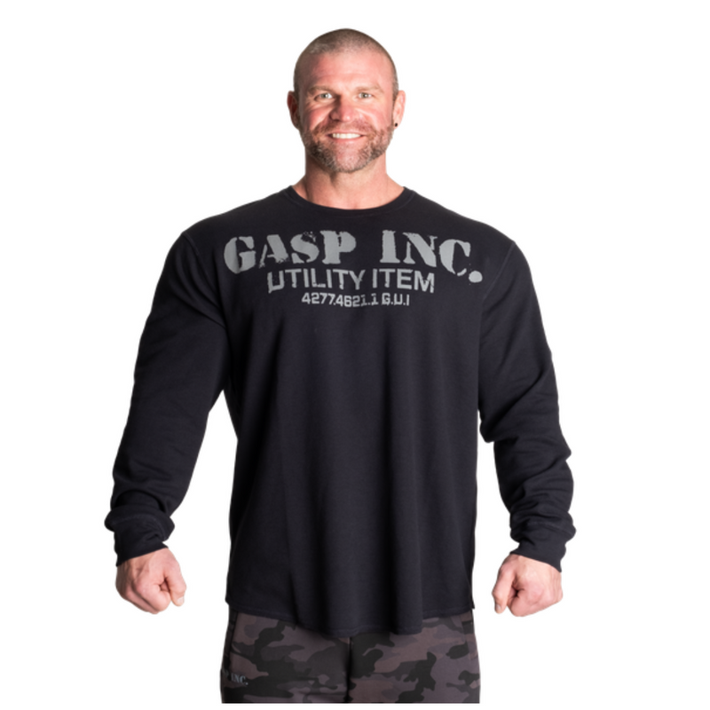 Thermal Gym Sweater, asphalt-Miesten hupparit ja pitkähihaiset-GASP-M-Aminopörssi