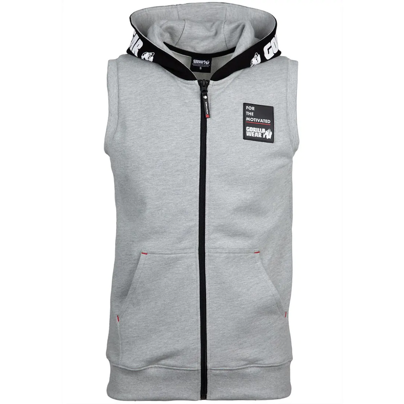 Milwaukee S/L Zipped Hoodie - Gray-Miesten hihattomat paidat-Gorilla Wear-M-Aminopörssi