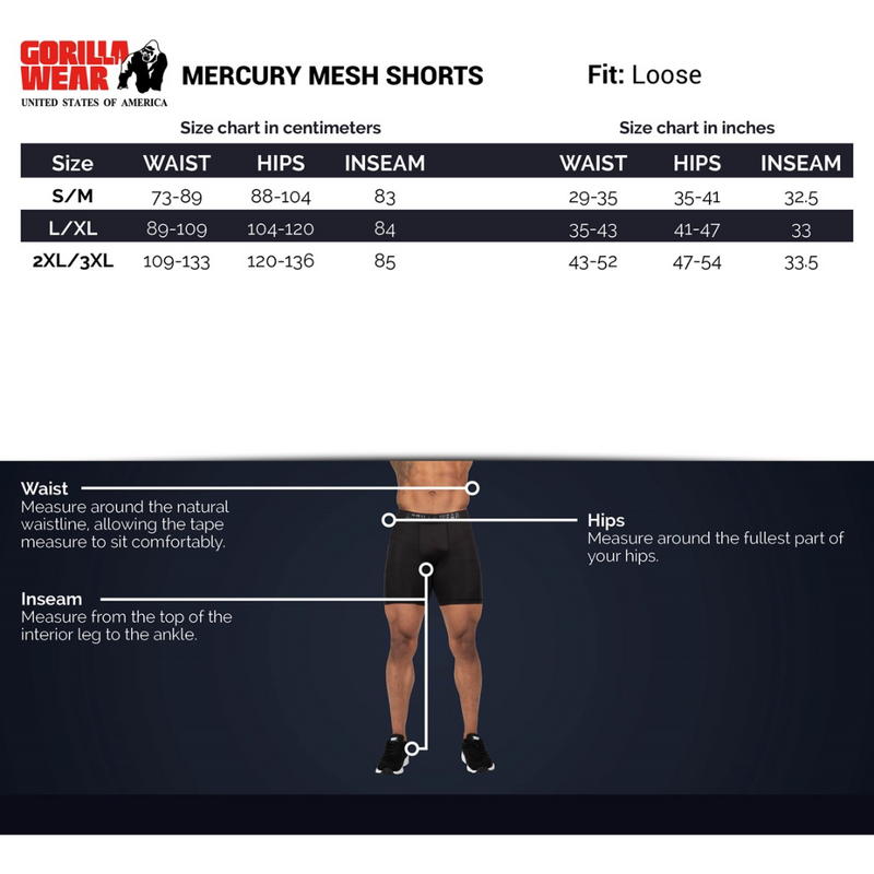 Mercury Mesh Shorts - Army Black/Red-Miesten shortsit-Gorilla Wear-S/M-Aminopörssi