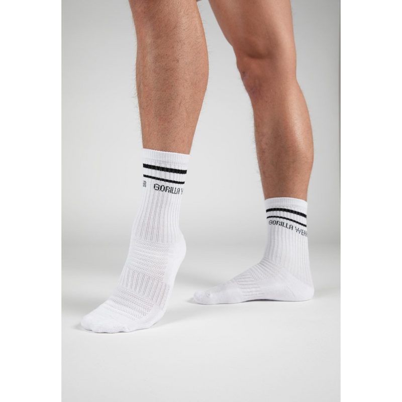 Crew Socks, White 2 pack-Sukat-Gorilla Wear-39-42-Aminopörssi