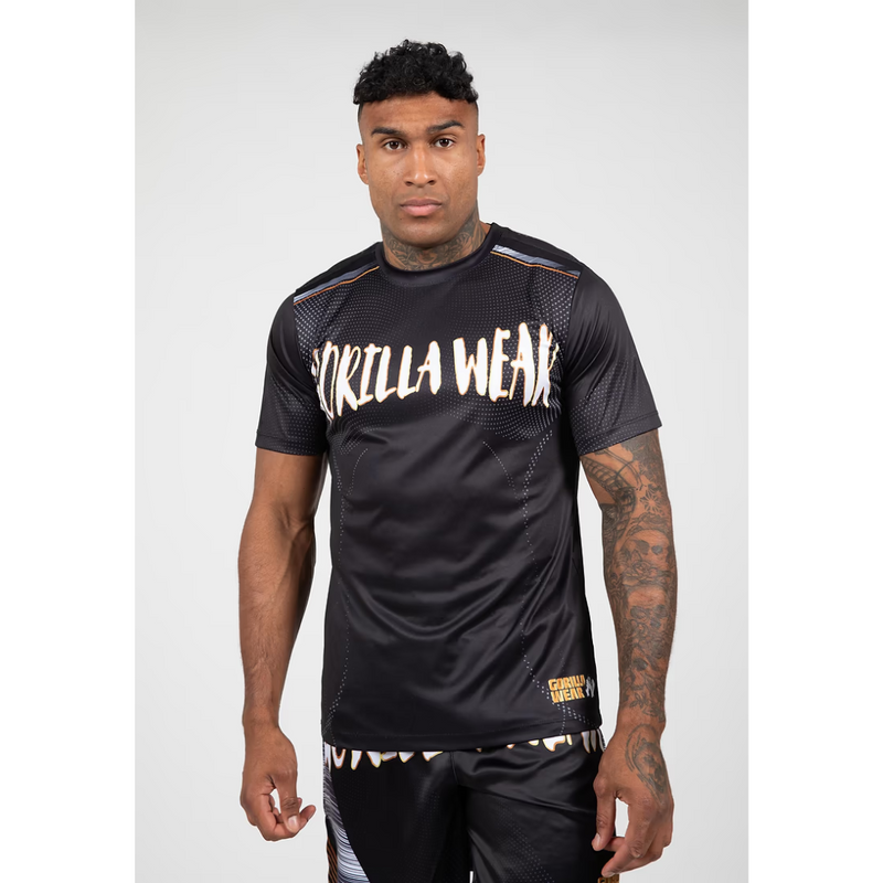 Clayton T-shirt Black/Gold-Miesten T-paita-Gorilla Wear-S-Aminopörssi