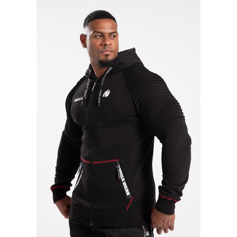 Georgia Zipped Hoodie, Black-Miesten hupparit ja pitkähihaiset-Gorilla Wear-M-Aminopörssi