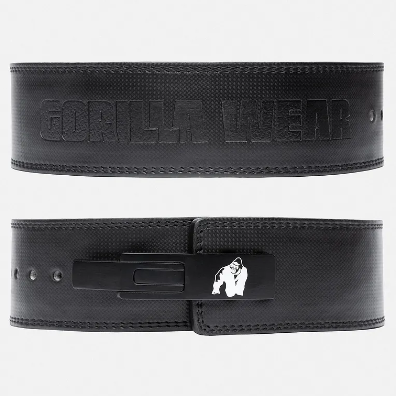 Gorilla Wear 4 Inch Carbon Leather Lever Belt - Black-Nostovyö-Gorilla Wear-S-Aminopörssi