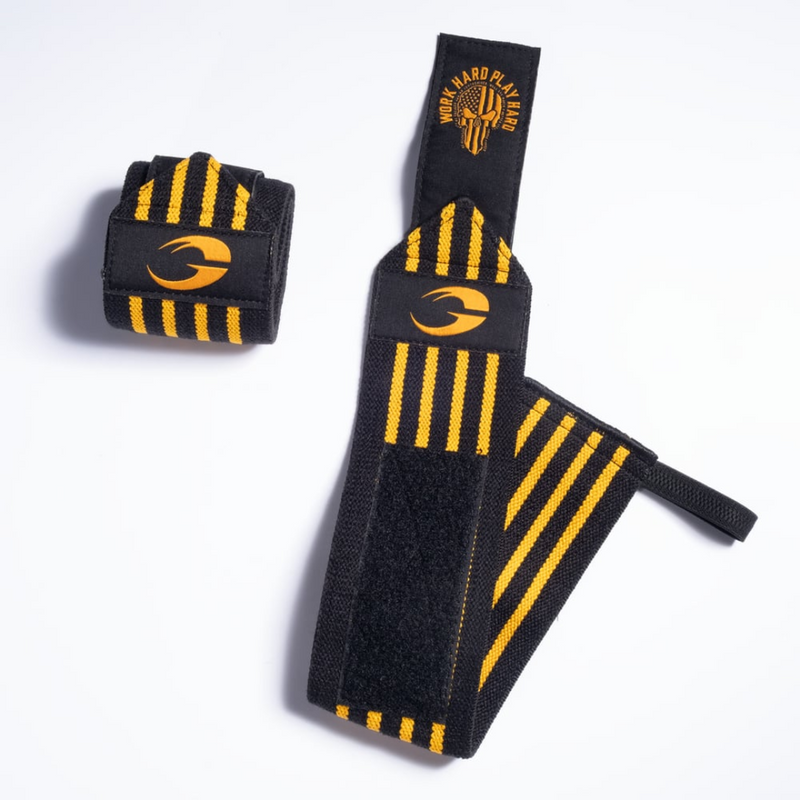 GASP Hardcore Wrist Wrap 18 inch, Black/Yellow-Rannesiteet-GASP-Aminopörssi