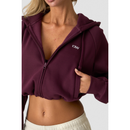 ICIW Everyday Cropped Zipper W Dark Mahogany-Naisten pitkähihaiset ja hupparit-ICANIWILL-XS-Aminopörssi