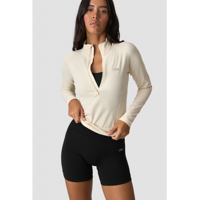 ICIW Define Seamless 1/2 Zip Cream-Naisten pitkähihaiset ja hupparit-ICANIWILL-XS-Aminopörssi