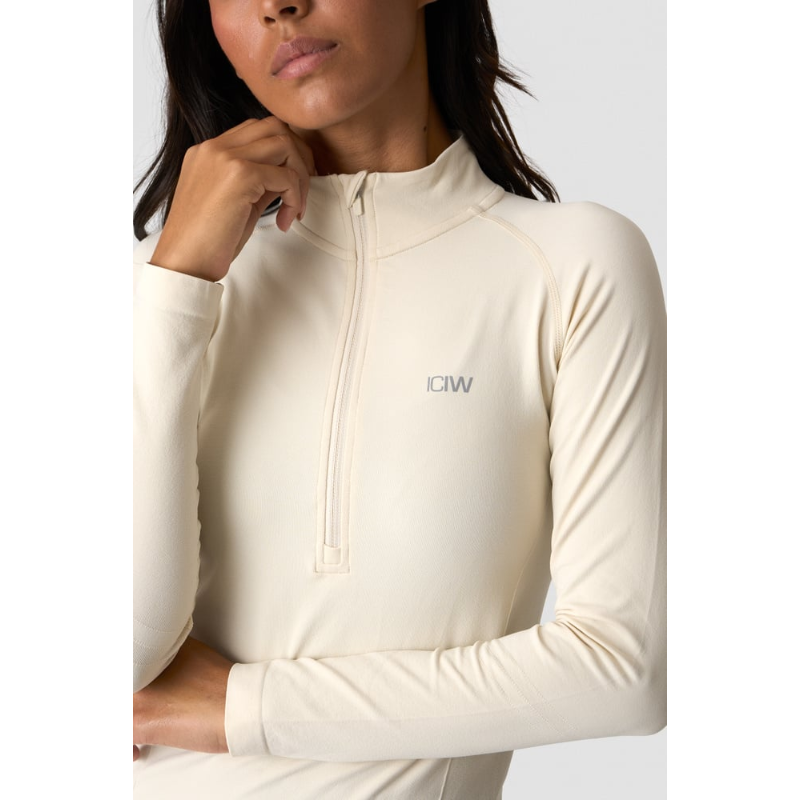 ICIW Define Seamless 1/2 Zip Cream-Naisten pitkähihaiset ja hupparit-ICANIWILL-XS-Aminopörssi