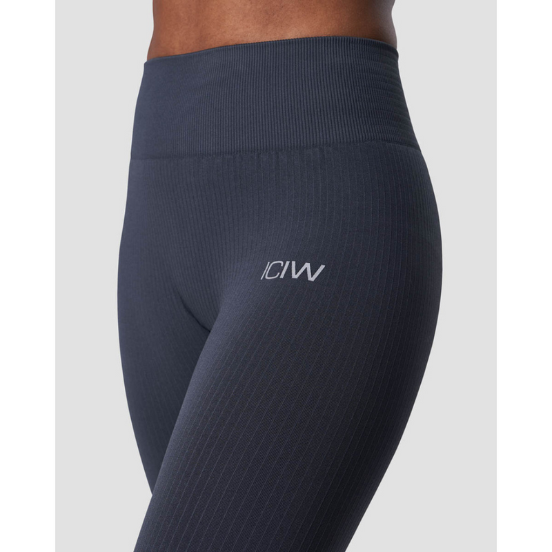 ICIW Ribbed Define Seamless Tights Black-Naisten trikoot ja leggingsit-ICANIWILL-XL-Aminopörssi