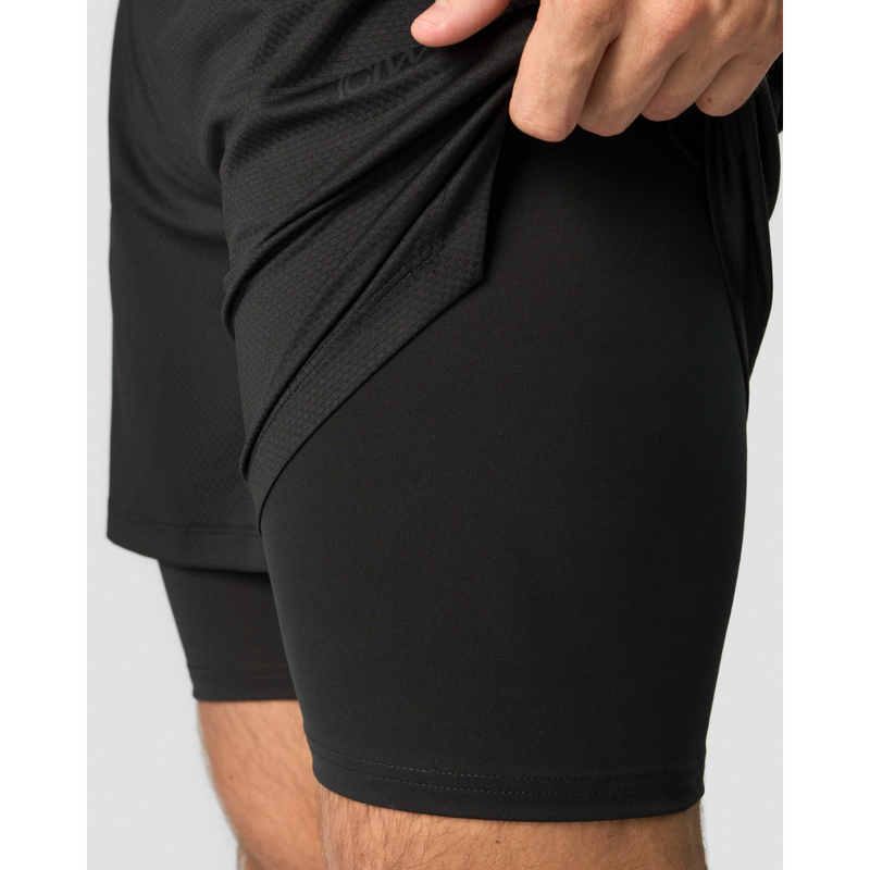 Stride 2-in-1 Shorts Men Black-Miesten shortsit-ICANIWILL-S-Aminopörssi