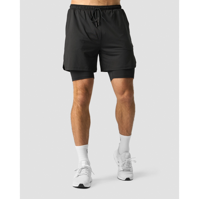 Stride 2-in-1 Shorts Men Black-Miesten shortsit-ICANIWILL-S-Aminopörssi