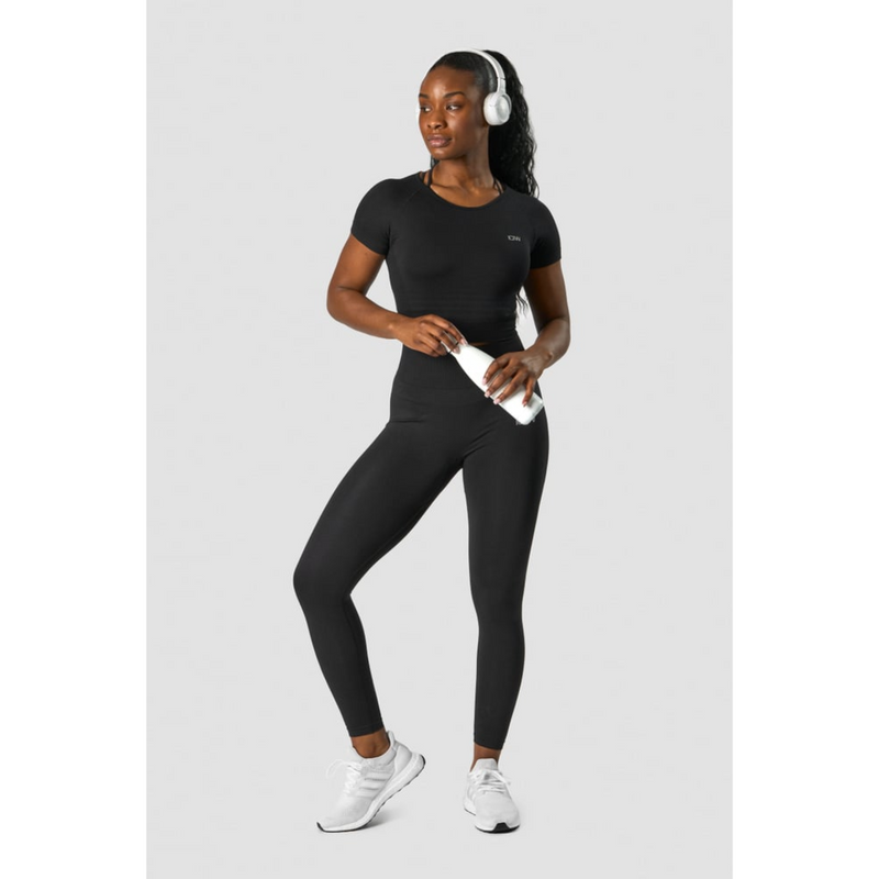 ICIW Define Seamless Cropped T-shirt Black-Naisten lyhythihaiset ja topit-ICANIWILL-XS-Aminopörssi