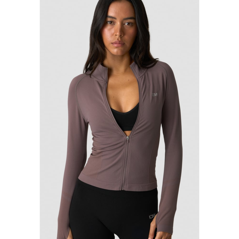 ICIW Define Seamless Zip Long sleeve W Brown-Naisten pitkähihaiset ja hupparit-ICANIWILL-XS-Aminopörssi