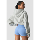 ICIW Everyday Cropped hoodie ZIP White Melange-Naisten pitkähihaiset ja hupparit-ICANIWILL-XS-Aminopörssi