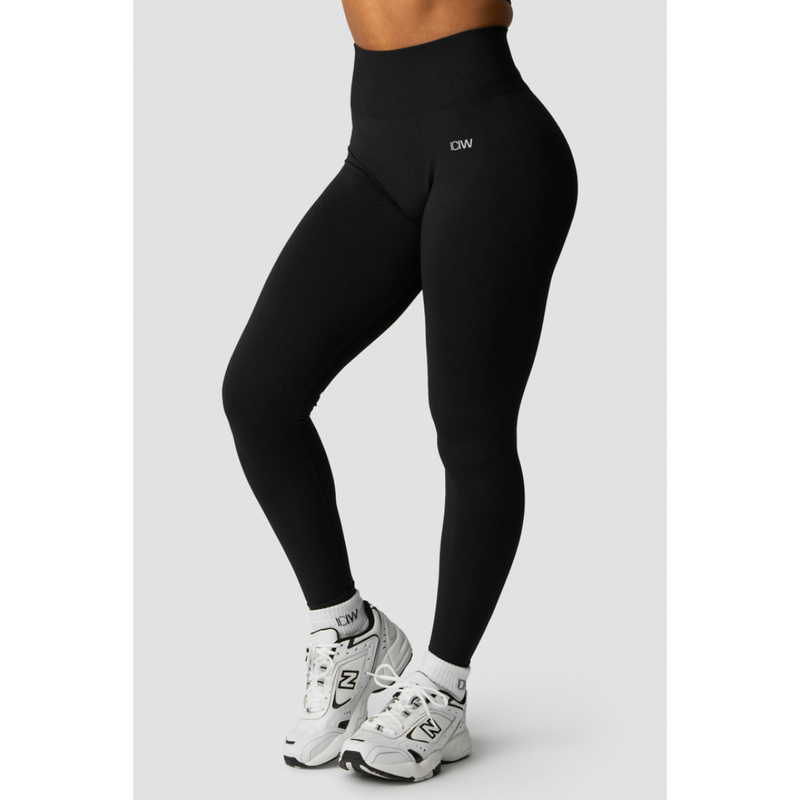 ICIW Shape Seamless Hidden Scrunch Tights Black-Naisten trikoot ja leggingsit-ICANIWILL-XS-Aminopörssi