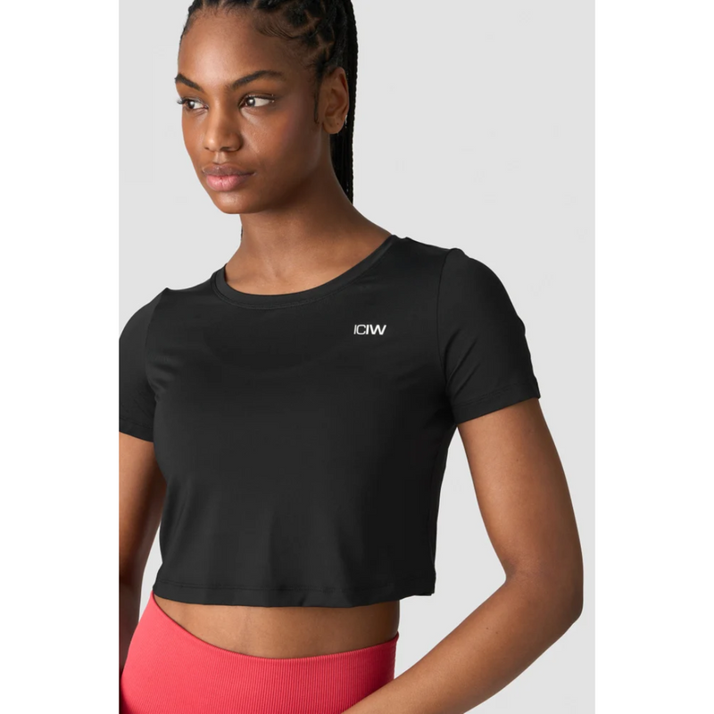ICIW Training Crop Top Black Wmn-Naisten lyhythihaiset ja topit-ICANIWILL-XS-Aminopörssi