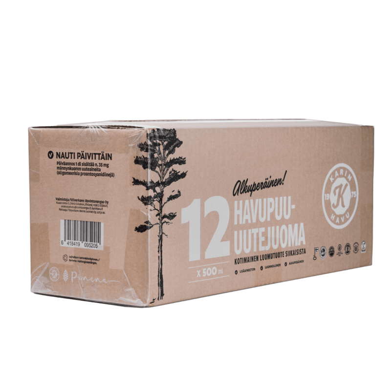 Karin Havupuu Uutejuoma 12-pack säästöpakkaus-Havupuu-uutejuoma-Karin Havupuu-Aminopörssi
