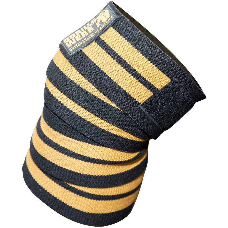 Knee Wraps black/gold-Polviside-Gorilla Wear-200 cm-Aminopörssi