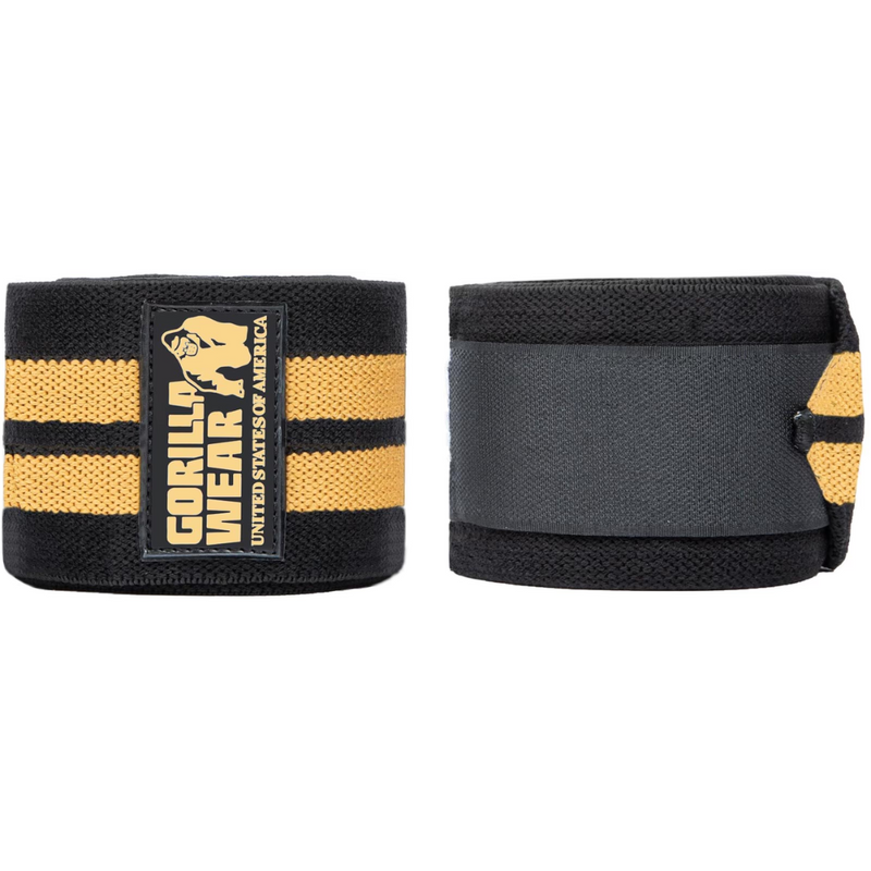 Knee Wraps black/gold-Polviside-Gorilla Wear-200 cm-Aminopörssi