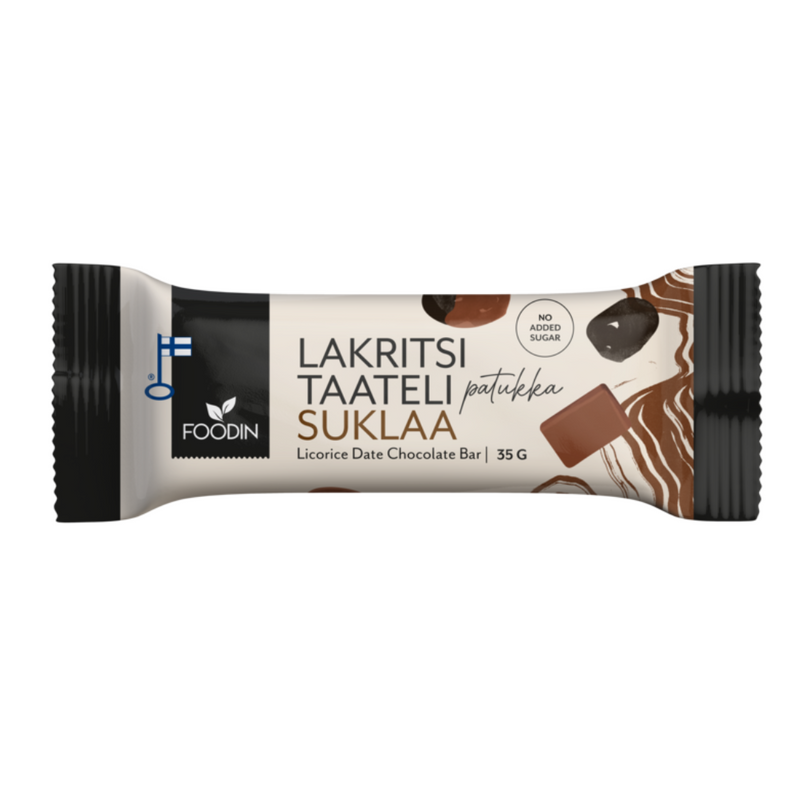 Lakritsitaatelipatukka, 35 g-Kuivahedelmä-Foodin-Chocolate-Aminopörssi