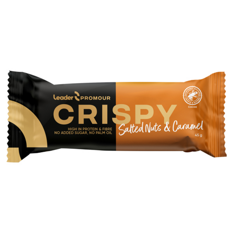 Promour Crispy, 45g-Proteiinipatukka-LEADER-Choco Mint-Aminopörssi