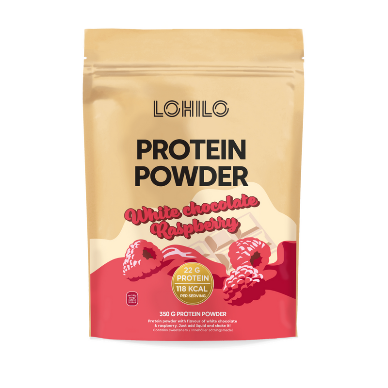 LOHILO Proteiinijauhe 350 g-Heraproteiinikonsentraatti-LOHILO-White Chocolate Raspberry-Aminopörssi