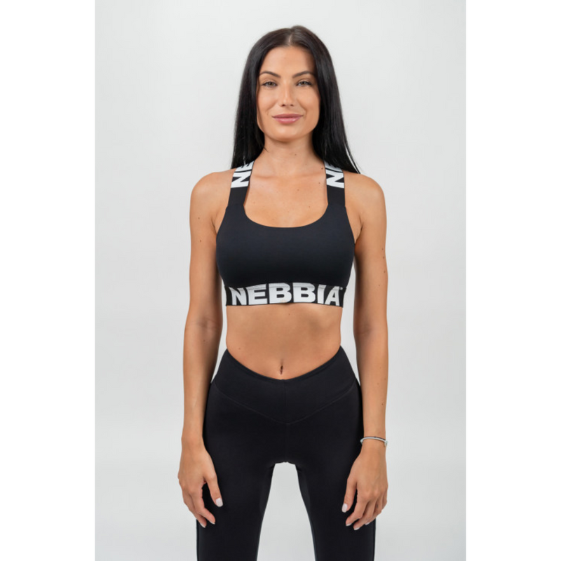 Medium Support Criss Cross Sports Bra Iconic 230-Naisten pitkähihaiset ja hupparit-Nebbia-XS-Aminopörssi