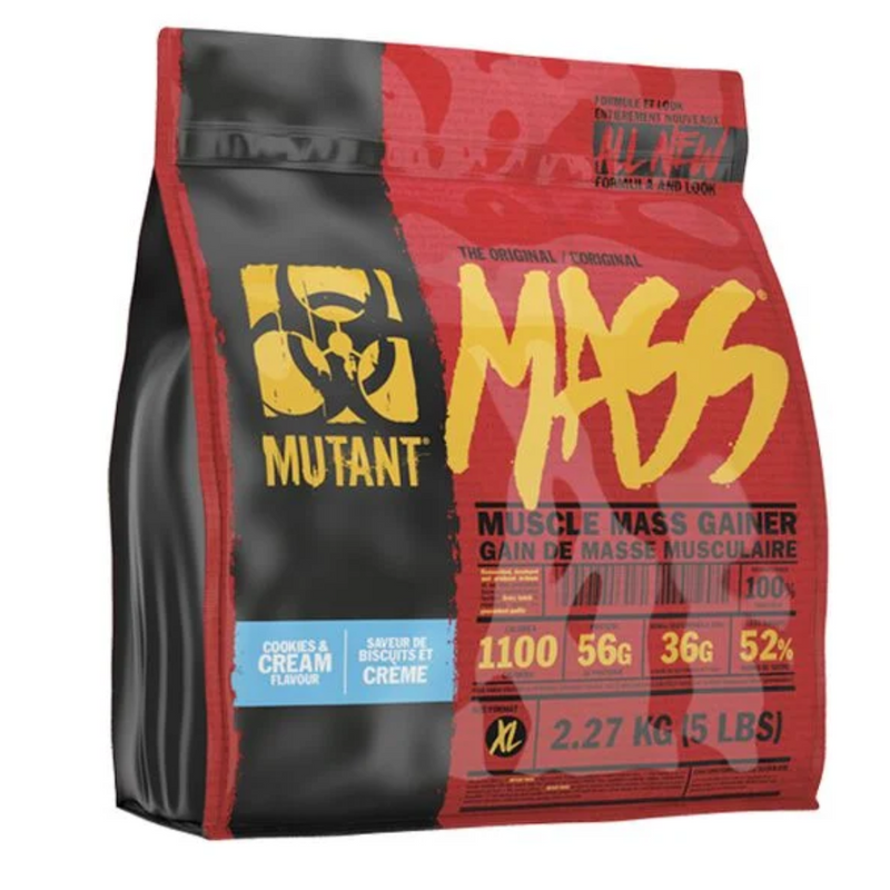 MASS GAINER, 2,2 kg-Massanlisäys-Mutant-Cookies & Cream-Aminopörssi