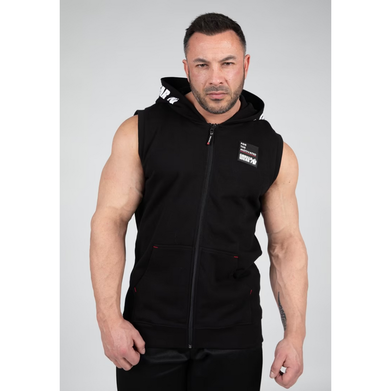 Milwaukee S/L Zipped Hoodie - Black-Miesten T-paita-Gorilla Wear-S-Aminopörssi