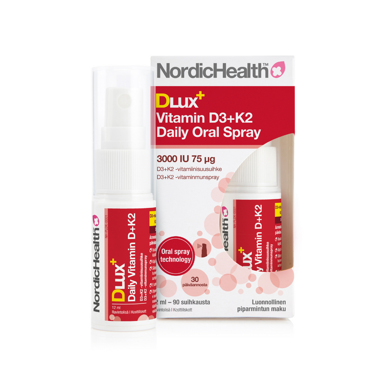 Nordic Health Dlux D+K2-vitamiinisuihke, 12 ml-K-vitamiini-Nordic Health Sprays-Aminopörssi