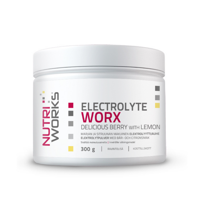 Electrolyte worX elektrolyyttijauhe, 300 g-Elektrolyyttijauhe-Nutri Works-Delicious Berry with Lemon-Aminopörssi