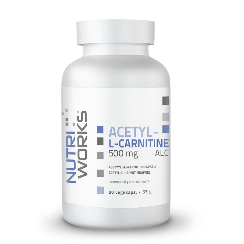 Acetyl-L-Carnitine 500mg ALC, 90 vegekaps.-L-Karnitiini-Nutri Works-Aminopörssi