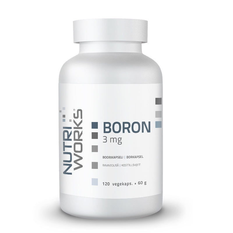 Boron, 3 mg 120 vegekaps.-Boori-Nutri Works-Aminopörssi
