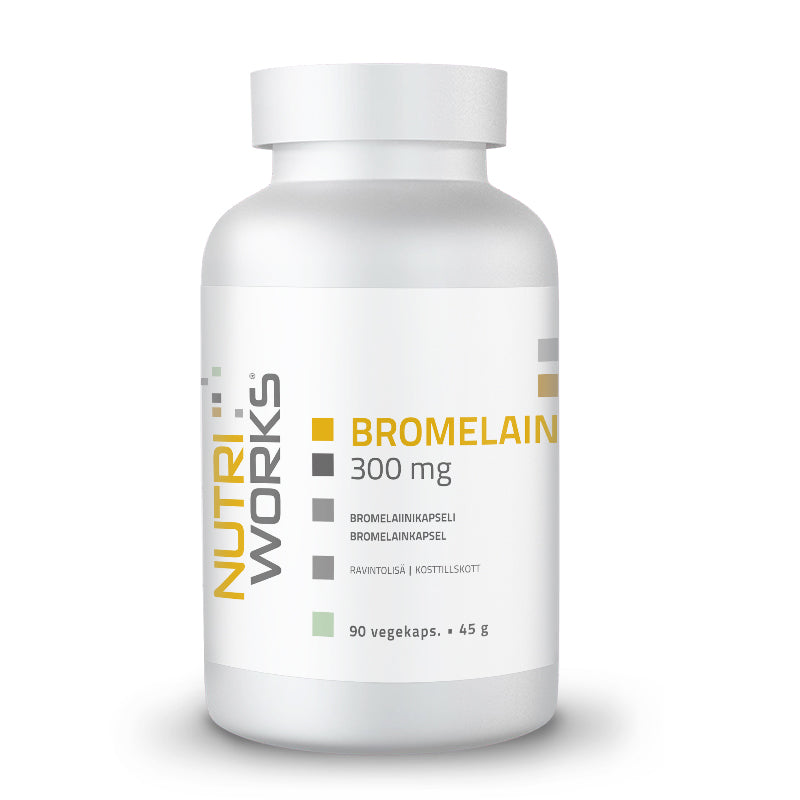 Bromelain 300mg, 90 vegekaps.-Entsyymi-Nutri Works-Aminopörssi